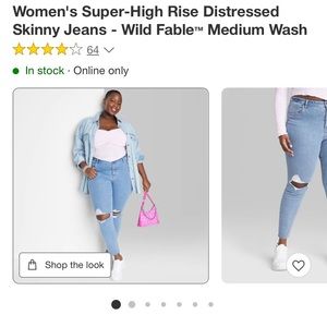 Wild Fable size 2 NWT Super High-Rise skinny jeans. Medium wash distressed💛